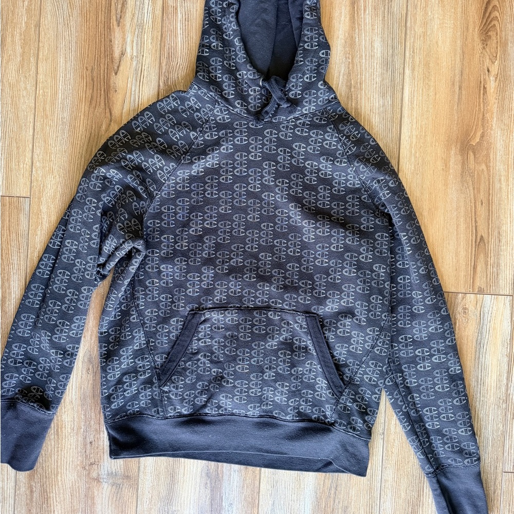 Champion Men's Black Logo-Print Pullover Hoodie
